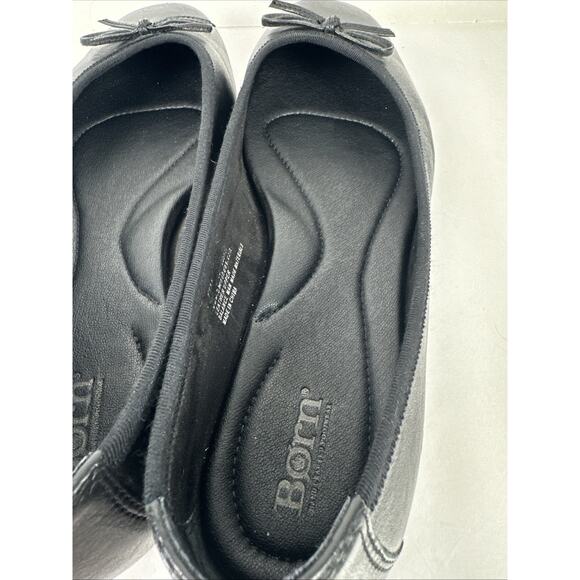 BORN Brin Ballerina Bow Ballet Black Comfort Flats LEATHER Size 11M - Picture 6 of 8